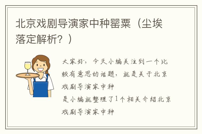 北京戏剧导演家中种罂粟（尘埃落定解析？）