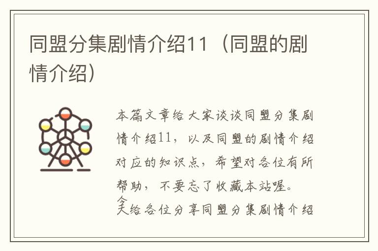 同盟分集剧情介绍11（同盟的剧情介绍）