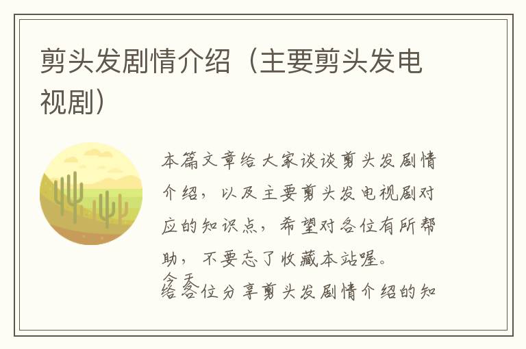 剪头发剧情介绍（主要剪头发电视剧）