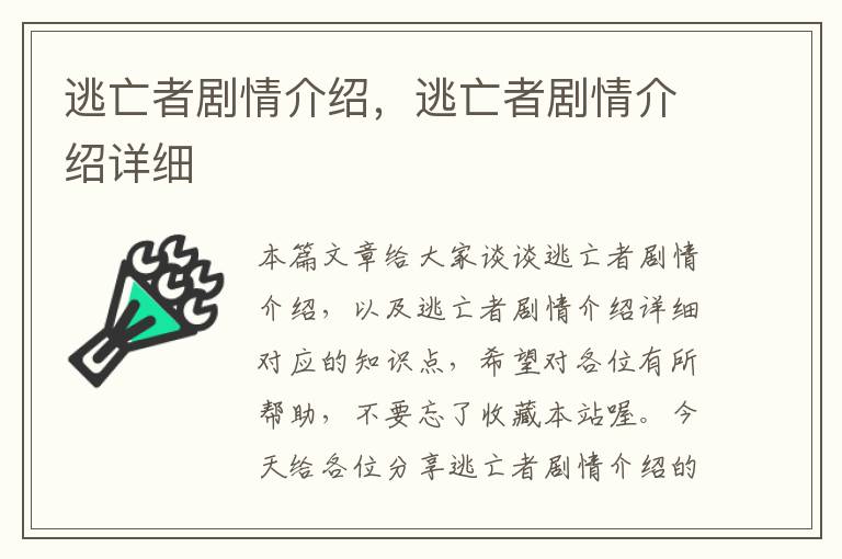 逃亡者剧情介绍，逃亡者剧情介绍详细