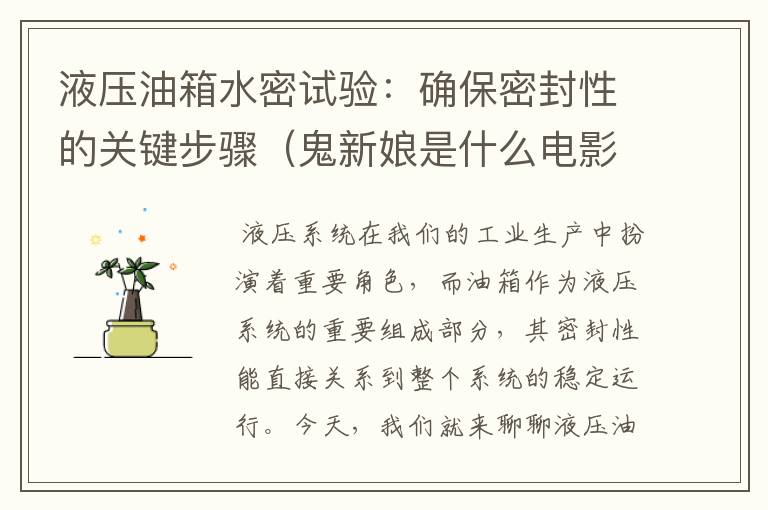 液压油箱水密试验：确保密封性的关键步骤（鬼新娘是什么电影）